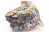 Purple Cubo-Octahedral Fluorite Crystals on Barite - Morocco #217061-1